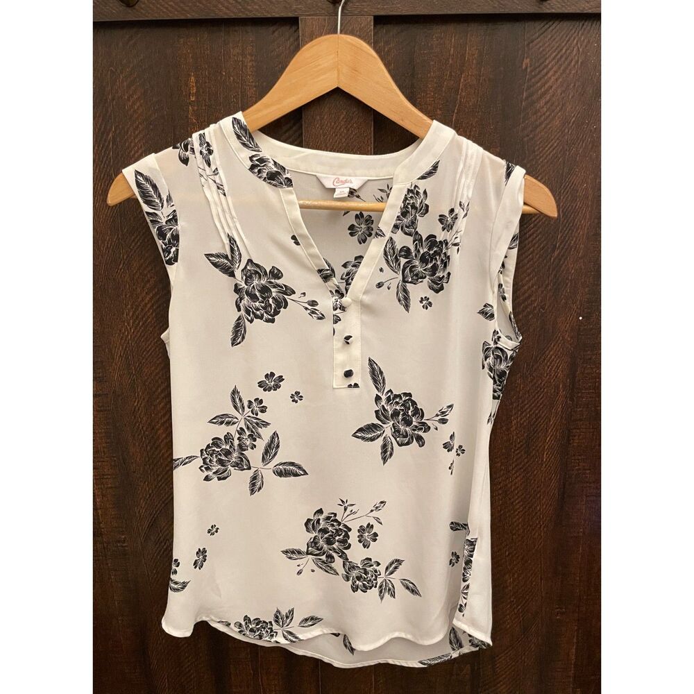 Floral Sleeveless Blouse | Y2K Office Core Top | summer Sheer Tank XS